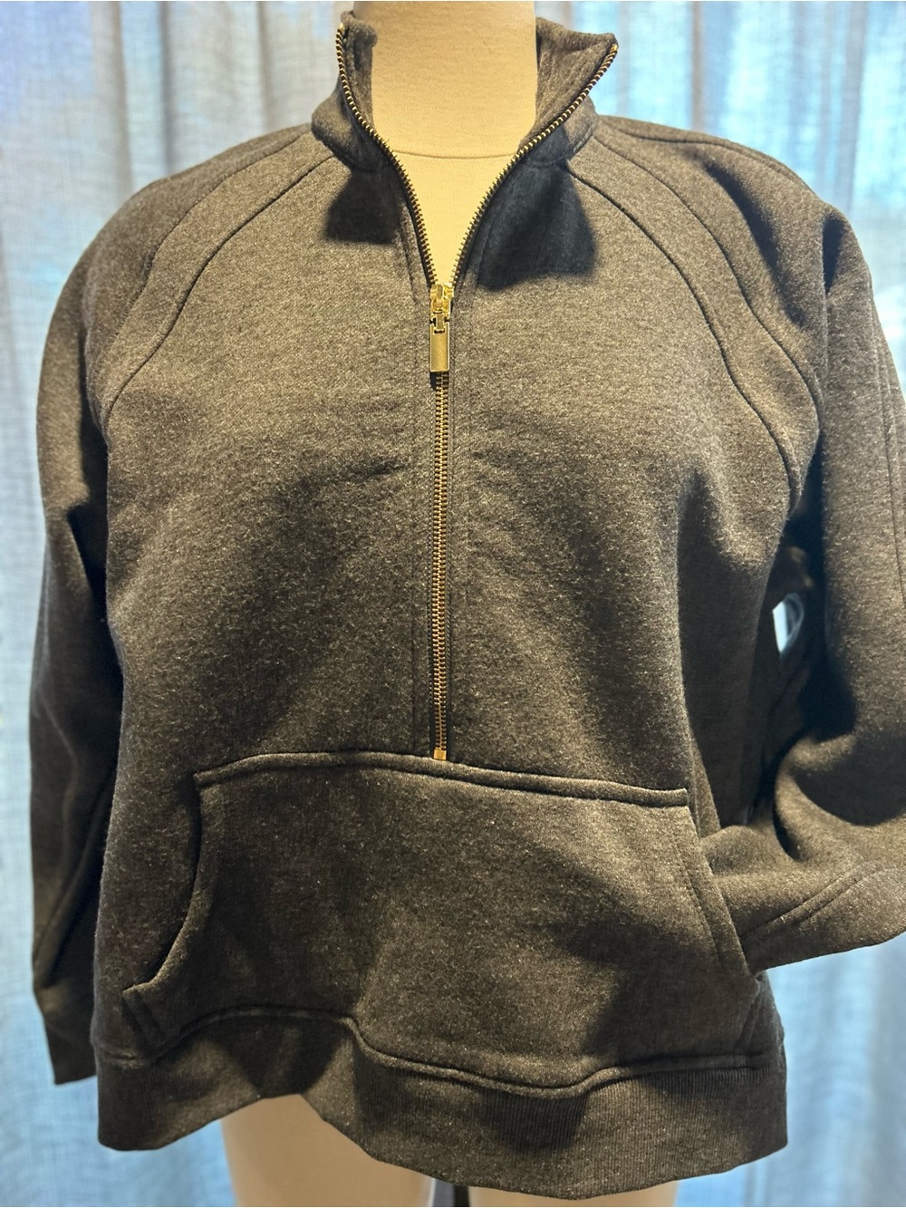 Philosophy Charcoal Gray Half-Zip Bomber Pullover